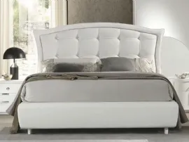 Letto con testiera in ecopelle con Swarovski Vittoria di Euro Design