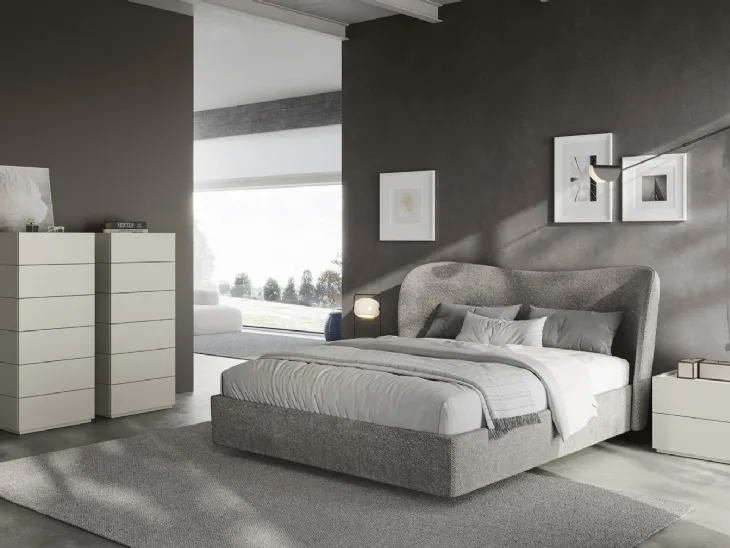 Letto con testiera curva Shine di Euro Design