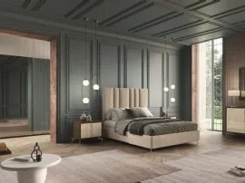 Letto in tessuto con testiera Tiffany di Euro Design